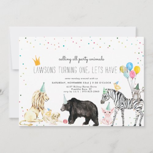 Modern Simple Party Animal Invitation