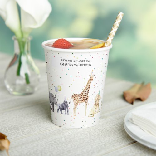 Modern Simple Party Animal  Wild Animal Birthday  Paper Cups