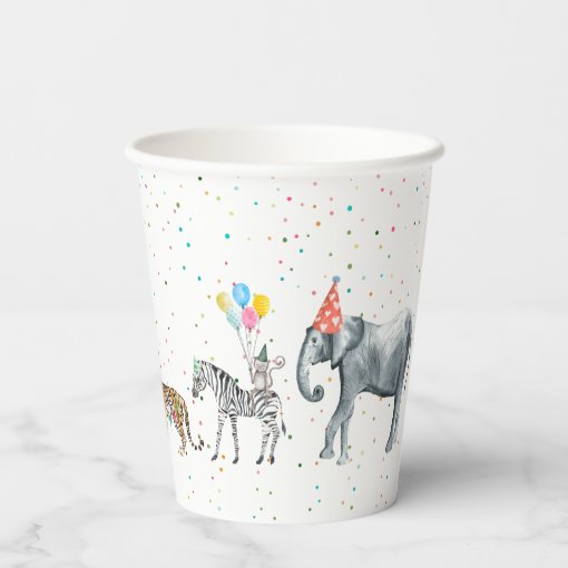 Modern Simple Party Animal | Wild Animal Birthday Paper Cups | Zazzle