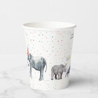 Modern Simple Party Animal | Wild Animal Birthday Paper Cups | Zazzle