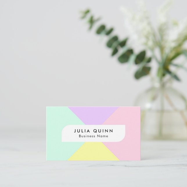 Modern Simple Pastel colors Business Card (Standing Front)