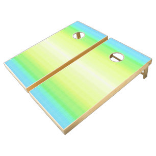 Modern Simple Pastel Green blue Colorful Gradient Cornhole Set