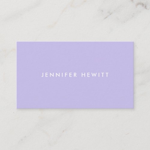 Modern simple pastel lilac professional minimalist business card