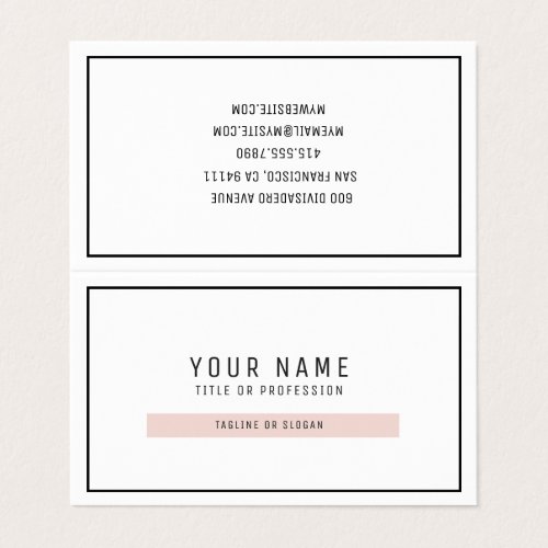 Modern Simple Pastel Pink  Black  Business Cards