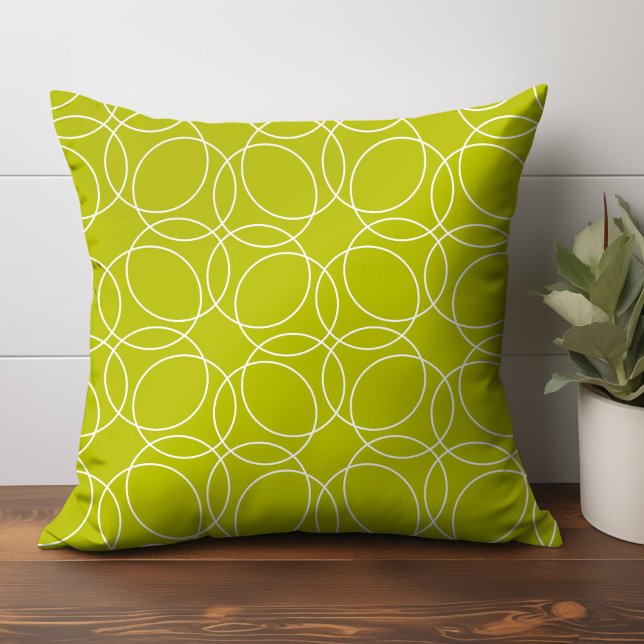 Modern Simple Pattern Throw Pillow (geometric circle pattern throw pillow home decor in light green)