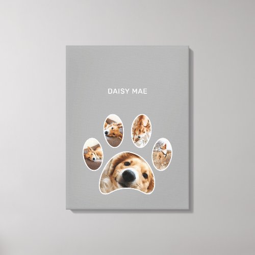 Modern Simple Paw Print Pet Custom Photo Collage