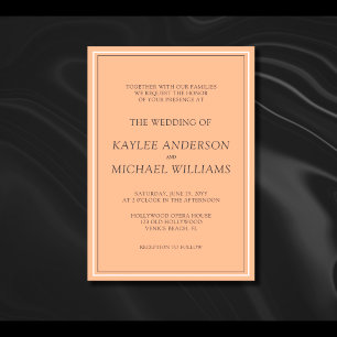 Modern Simple Peach Fuzz Wedding Invitation