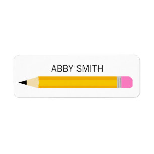 Modern Simple Pencil Kid Water Bottle Label