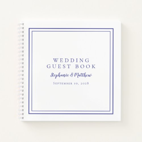 Modern Simple Periwinkle Wedding Budget Guest Book