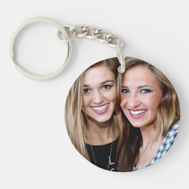Modern Simple Personalized Best Friend Photo Keychain (Front)