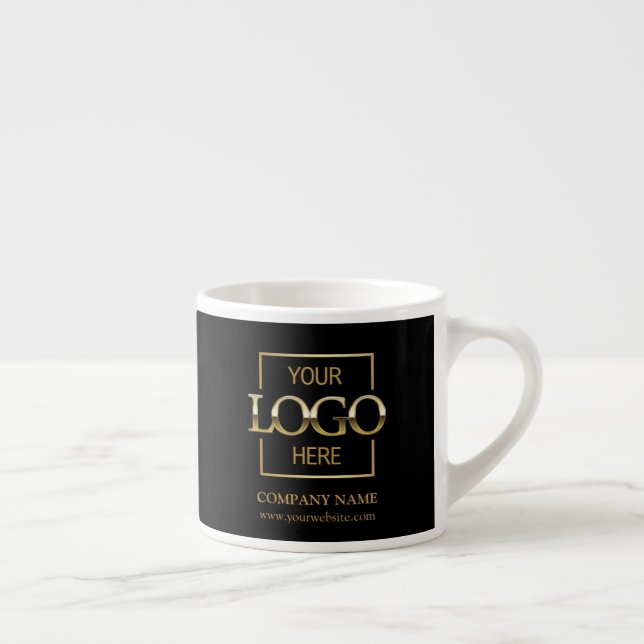 Modern Simple Personalized Company Branding Logo Espresso Cup (Right)