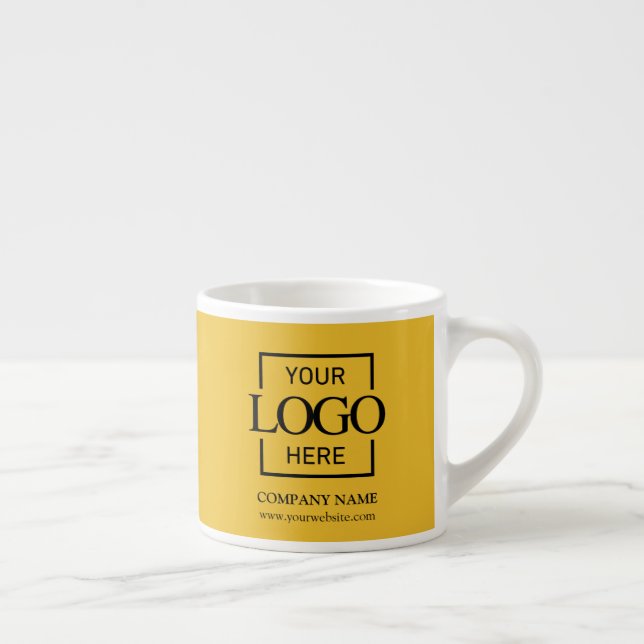 Modern Simple Personalized Company Branding Logo Espresso Cup (Right)