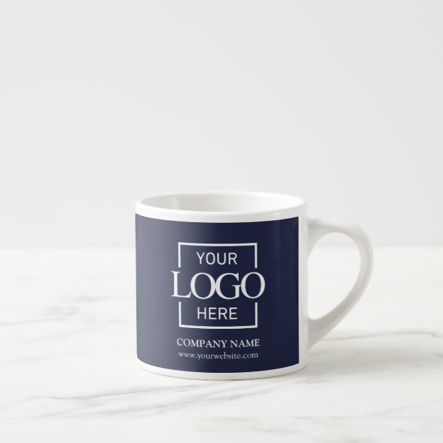 Modern Simple Personalized Company Branding Logo Espresso Cup (Right)