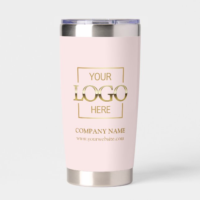 Modern Simple Personalized Company Logo Branded Insulated Tumbler (Front)