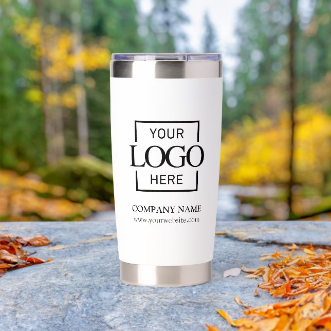 Modern Simple Personalized Company Logo Branded Insulated Tumbler (Outdoor (Rotated))