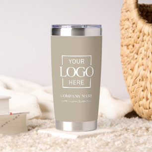 Modern Simple Personalized Company Logo Branded Insulated Tumbler
