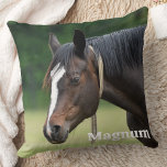 Modern Simple Personalized Horse Lover Photo Throw Pillow<br><div class="desc">Introducing our custom picture pillow, the perfect way to keep your loved ones close and cozy. This soft and stylish pillow features a modern and minimalist design, making it a great addition to any home decor. You can personalize it with any picture of your choice, whether it's a cherished photo...</div>