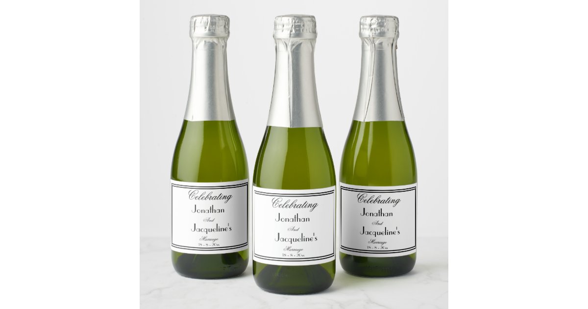 Modern Simple Personalized Mini Champagne Labels | Zazzle