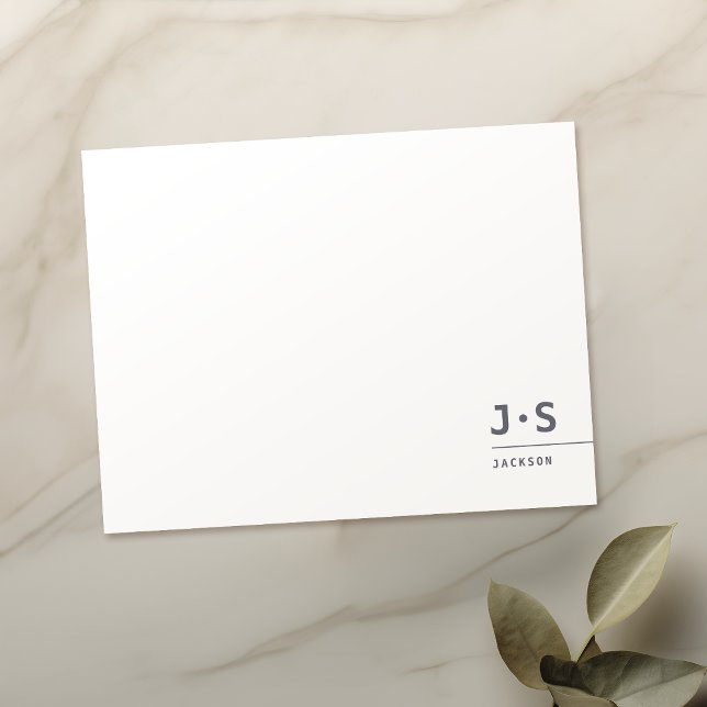 Modern Simple Personalized Monogram Professional Note Card (Modern Simple Personalized Monogram Professional Note Card)