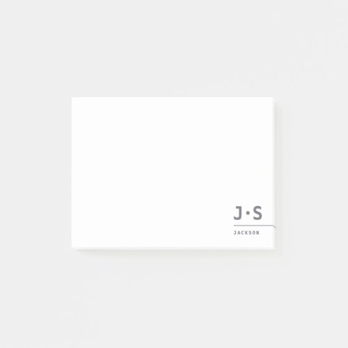 Modern Simple Personalized Monogram Professional Post_it Notes