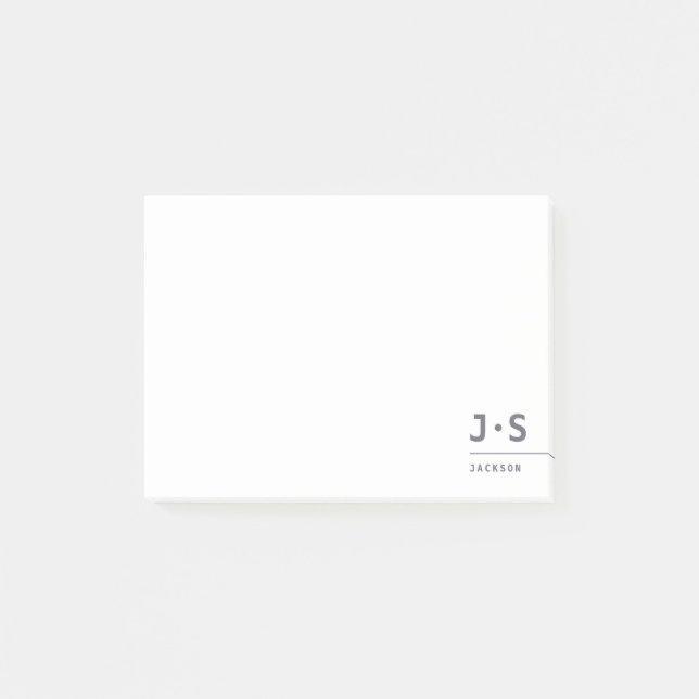 Modern Simple Personalized Monogram Professional Post-it Notes (Front)