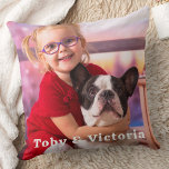 Modern Simple Personalized Pet Dog Kids Photo Throw Pillow<br><div class="desc">Introducing our custom picture pillow, the perfect way to keep your loved ones close and cozy. This soft and stylish pillow features a modern and minimalist design, making it a great addition to any home decor. You can personalize it with any picture of your choice, whether it's a cherished photo...</div>