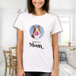 Modern Simple Pet Mom Custom Dog Photo T-Shirt<br><div class="desc">Dog Mom ... Surprise your favorite Dog Mom this Mother's Day , Christmas or her birthday with this super cute custom pet photo t-shirt. Customize this dog mom shirt with your dog's favorite photos, and name. This dog mom shirt is a must for dog lovers and dog moms! Great gift...</div>