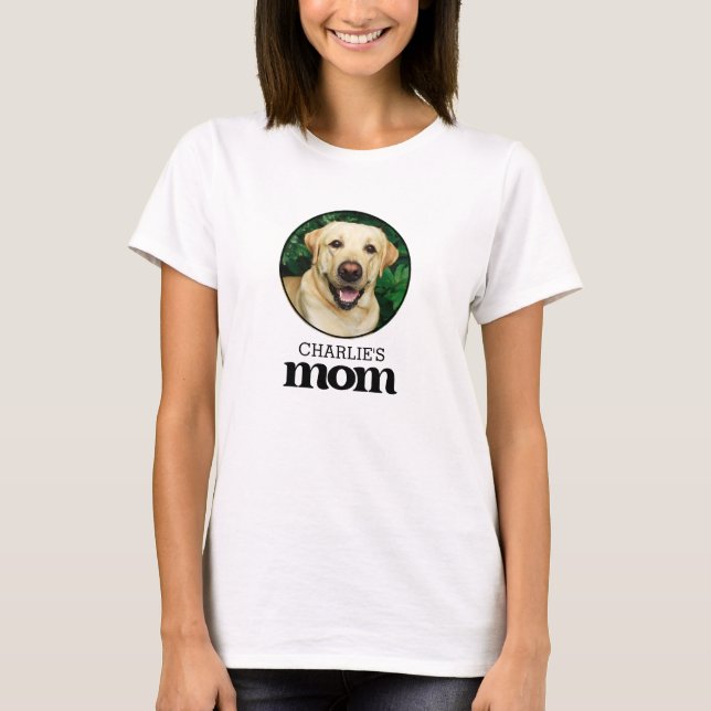 Modern Simple Pet Mom Custom Photo T-Shirt (Front)