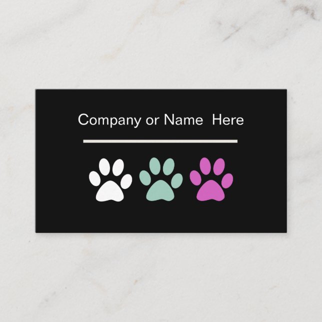 Modern Simple Pet Services Business Card (Front)