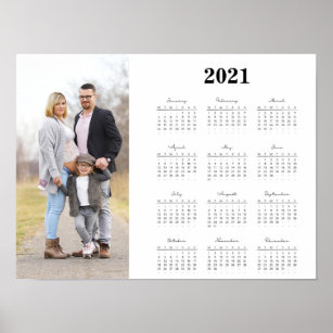 Modern Simple Photo 2021 Calendar Poster