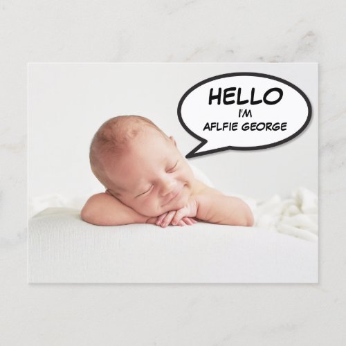 Modern Simple Photo Baby Birth Announcement