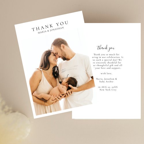 Modern Simple Photo Baby Shower Note