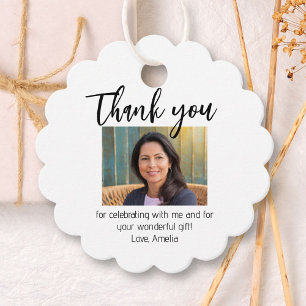 Modern Simple Photo Birthday Thank you Favor Tag