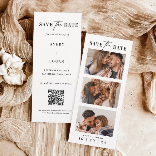 Modern Simple Photo Booth Strip Wedding Save The Date