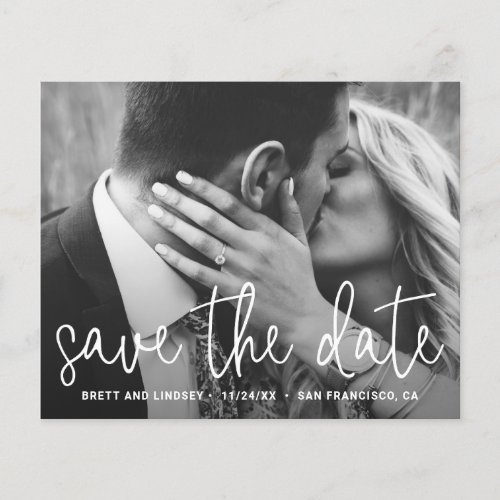 Modern Simple Photo Budget Wedding Save The Date