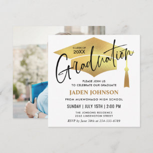 Modern Simple PHOTO Class of 2026 Graduation Party Invitation
