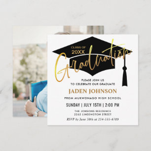 Modern Simple PHOTO Class of 2026 Graduation Party Invitation