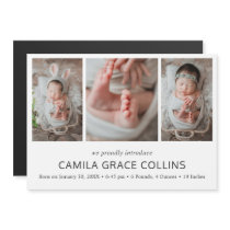 Modern Simple Photo Collage Birth Announcement