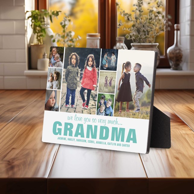 Modern Simple Photo Collage Color Custom Grandma Plaque (Creator Uploaded)