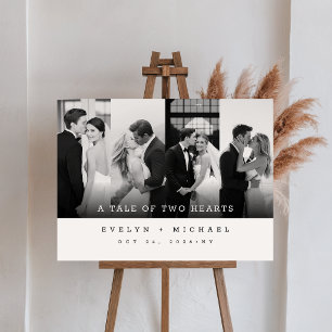 Modern Simple Photo Collage Wedding Welcome Foam Board