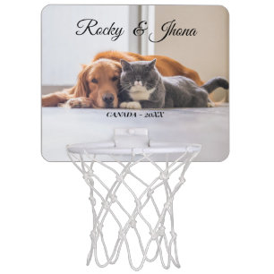 Modern Simple Photo DOG AND CAT Mini Basketball Hoop