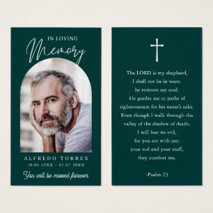 Modern Simple Photo Funeral Memorial Prayer Cards