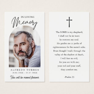 Modern Simple Photo Funeral Memorial Prayer Cards