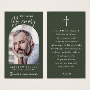 Modern Simple Photo Funeral Memorial Prayer Cards
