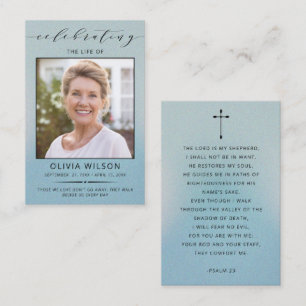 Modern Simple Photo Funeral Memorial Prayer Cards
