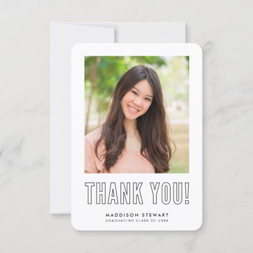 modern simple photo GRAD THANK YOU