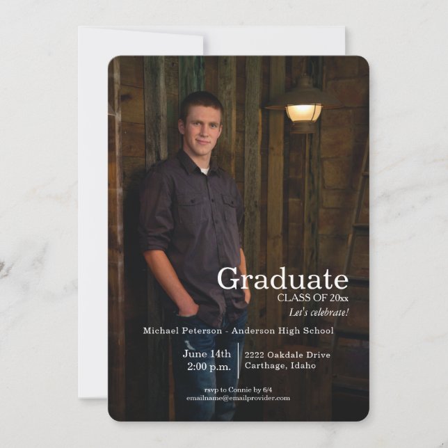Modern Simple Photo Graduation Party Invitation (Front)