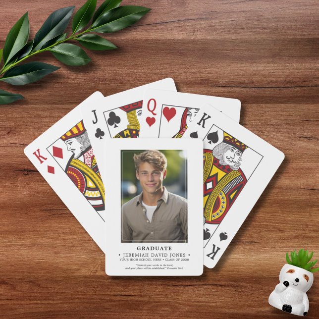 Modern Simple Photo Graduation Poker Cards (Creator Uploaded)