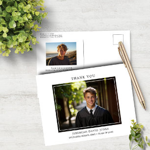 Modern Simple Photo Graduation Thank You Postcard
