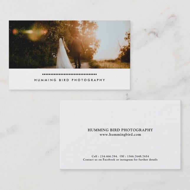 Modern Simple | Photo Photography Business Card (Front/Back)